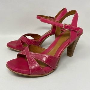 Sofft Pink Open Toe Ankle Strap Heels, Women’s Size 9.5 M.